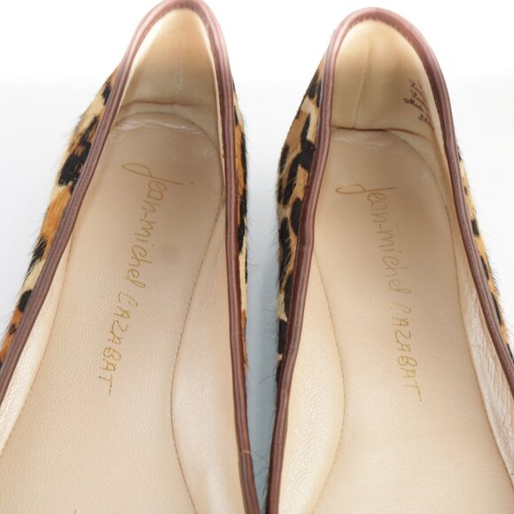Jean-Michel Cazabat Womens Rikita Ballet Flats Size 38.5 8.5 Brown Leopard Fur - Picture 9 of 12